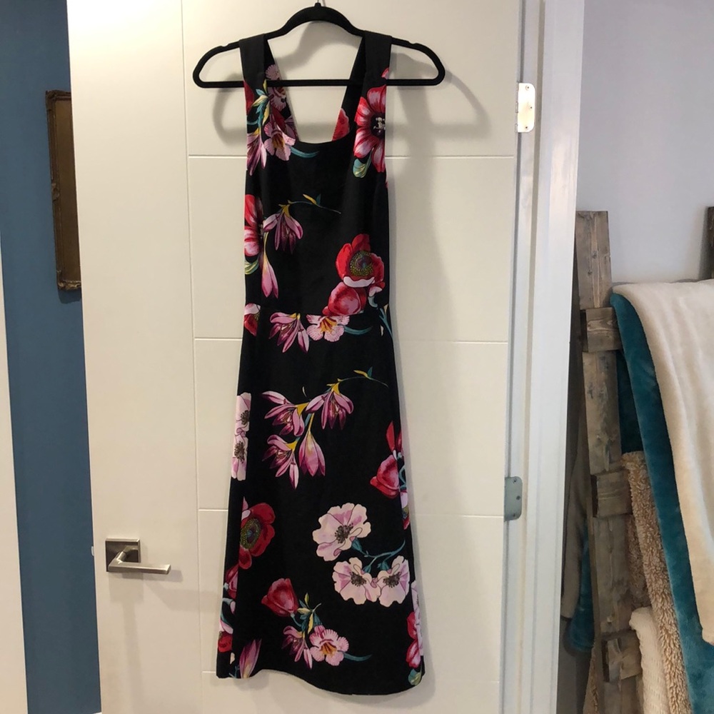Black floral Ann Taylor Factory dress in size 12